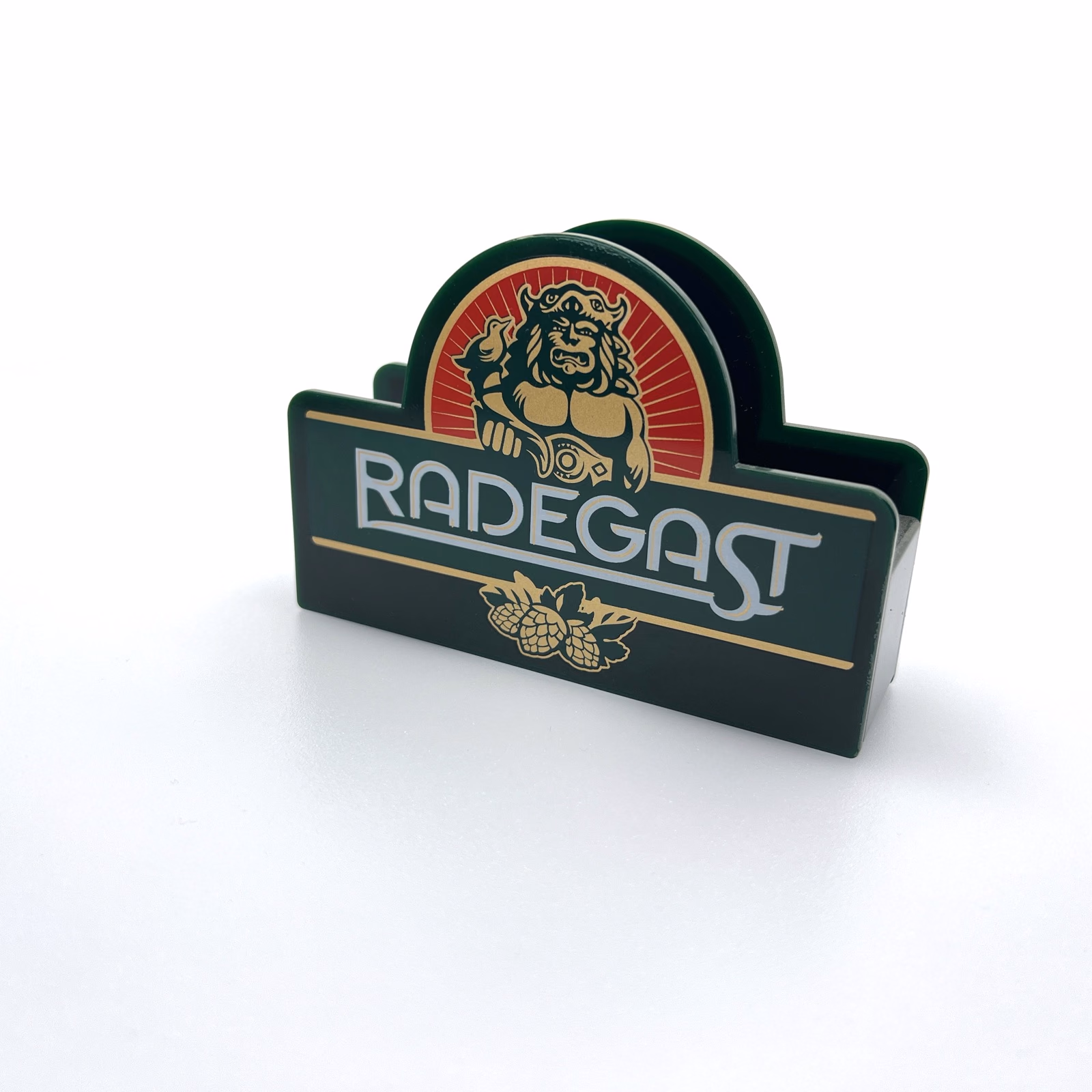 Zelený stojánek na tácky Radegast